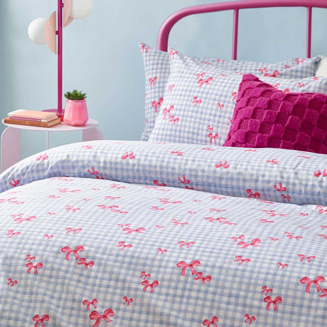 Gingham Bows Duvet Cover Set by Heya Home