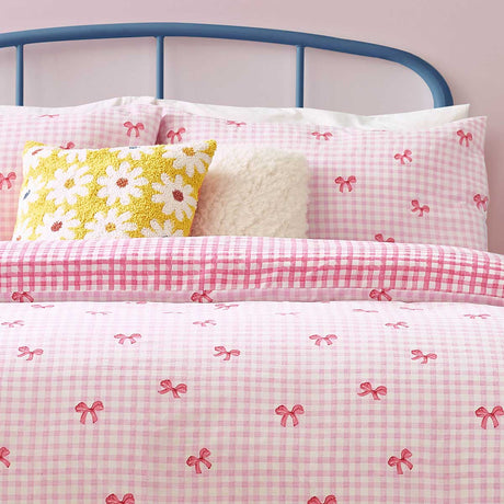 Gingham Bows Duvet Cover Set by Heya Home