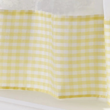 Alan Symonds Gingham Tape Top Pencil Pleat Curtains & Tie Backs in Yellow - Image 2