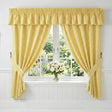 Gingham Tape Top Pencil Pleat Curtains & Tie Backs - Yellow