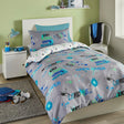 Game Glow in the Dark Kids Gaming Duvet Cover Set - Grey