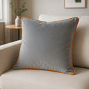 Meridian Velvet Piped Cushion Cover 22" x 22" (55cm x 55cm) by Paoletti
