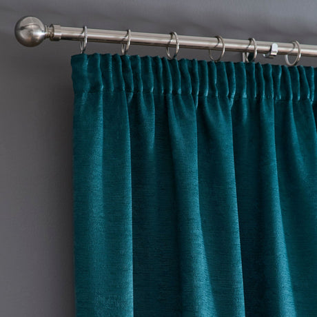 Galaxy Dim Out Woven Thermal Pencil Pleat Curtains - Forest Green Light Filtering - Galaxy Pencil Pleat Curtains In Forest Green 2