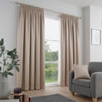 Galaxy Dim Out Woven Thermal Pencil Pleat Curtains - Natural Light Filtering - Galaxy Pencil Pleat Curtains In Natural 2