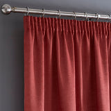 Galaxy Dim Out Woven Thermal Pencil Pleat Curtains - Terracotta Light Filtering - Galaxy Pencil Pleat Curtains In Terracotta 2