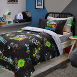 Game 28cm Deep Glow in the Dark Kids Gaming Fitted Sheet - Black - Game 28Cm Deep Fitted Bed Sheet In Black 3