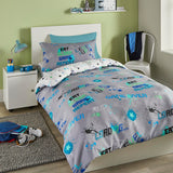 Game Glow in the Dark Kids Gaming Duvet Cover Set - Grey