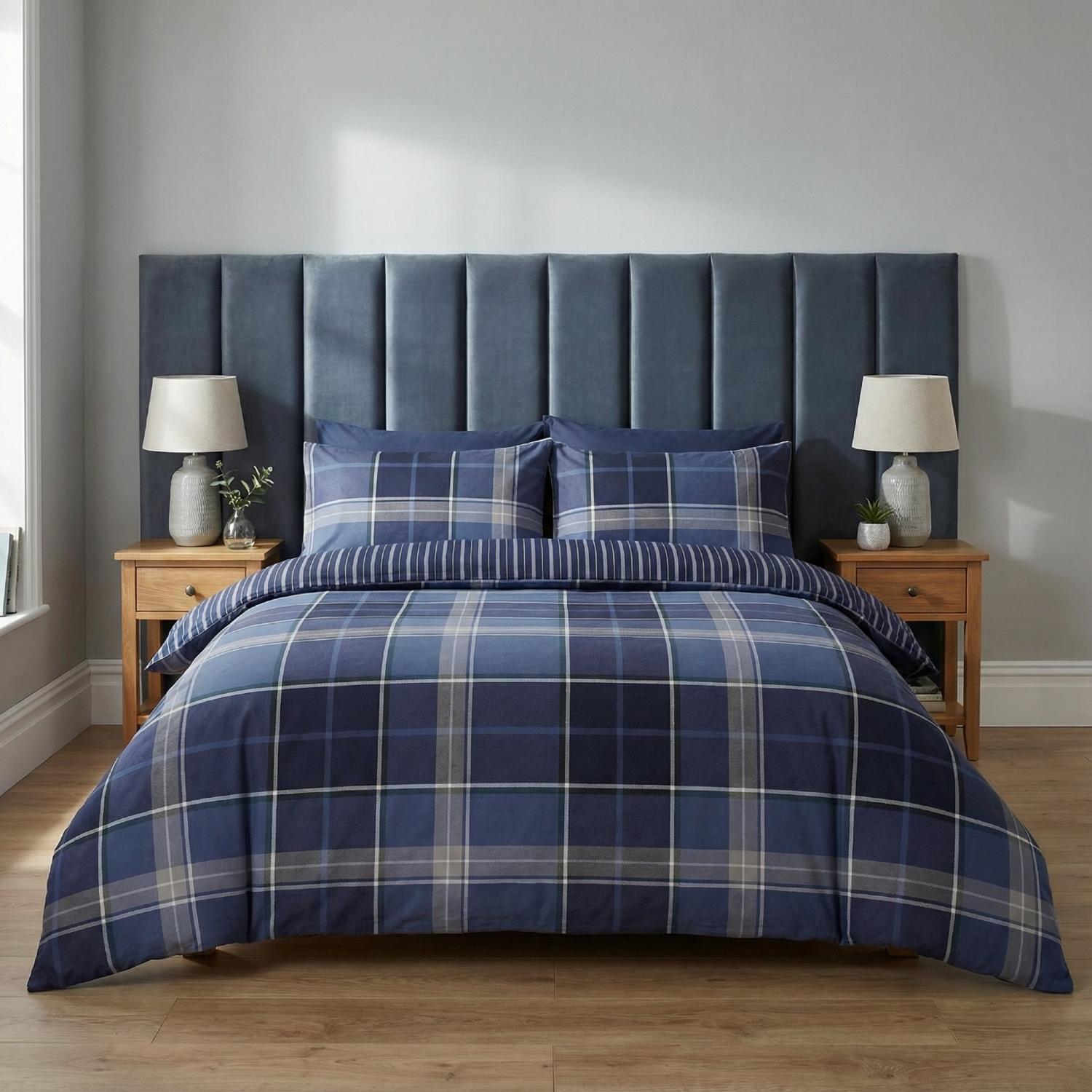 Argyle Duvet Cover Set - Blue