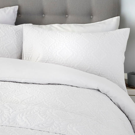 Gianna Microfibre Duvet Cover Set - Gianna Duvet Cover Set In White 2
