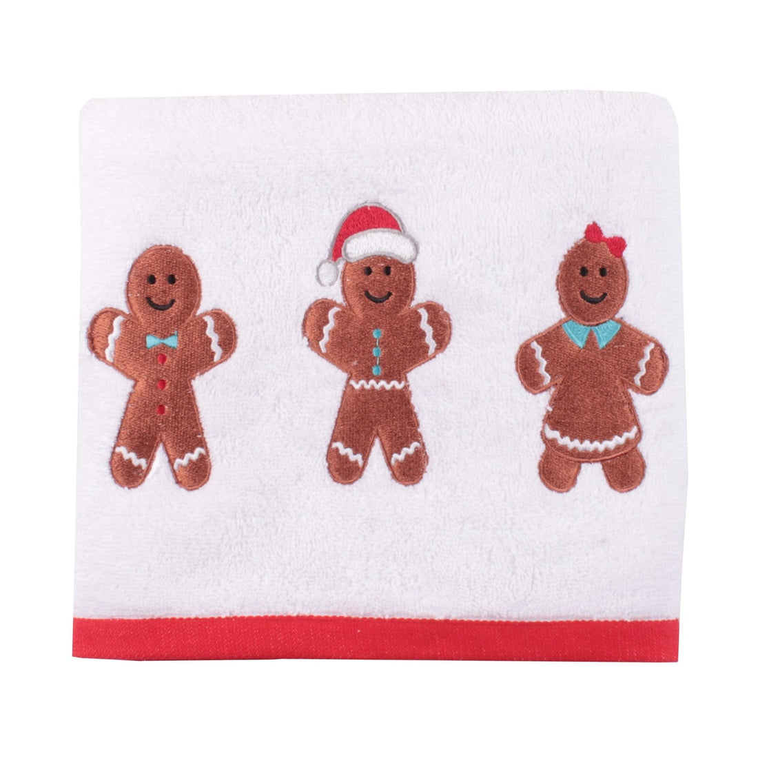 Gingerbread Festive Christmas Hand 100% Cotton Towel Pair