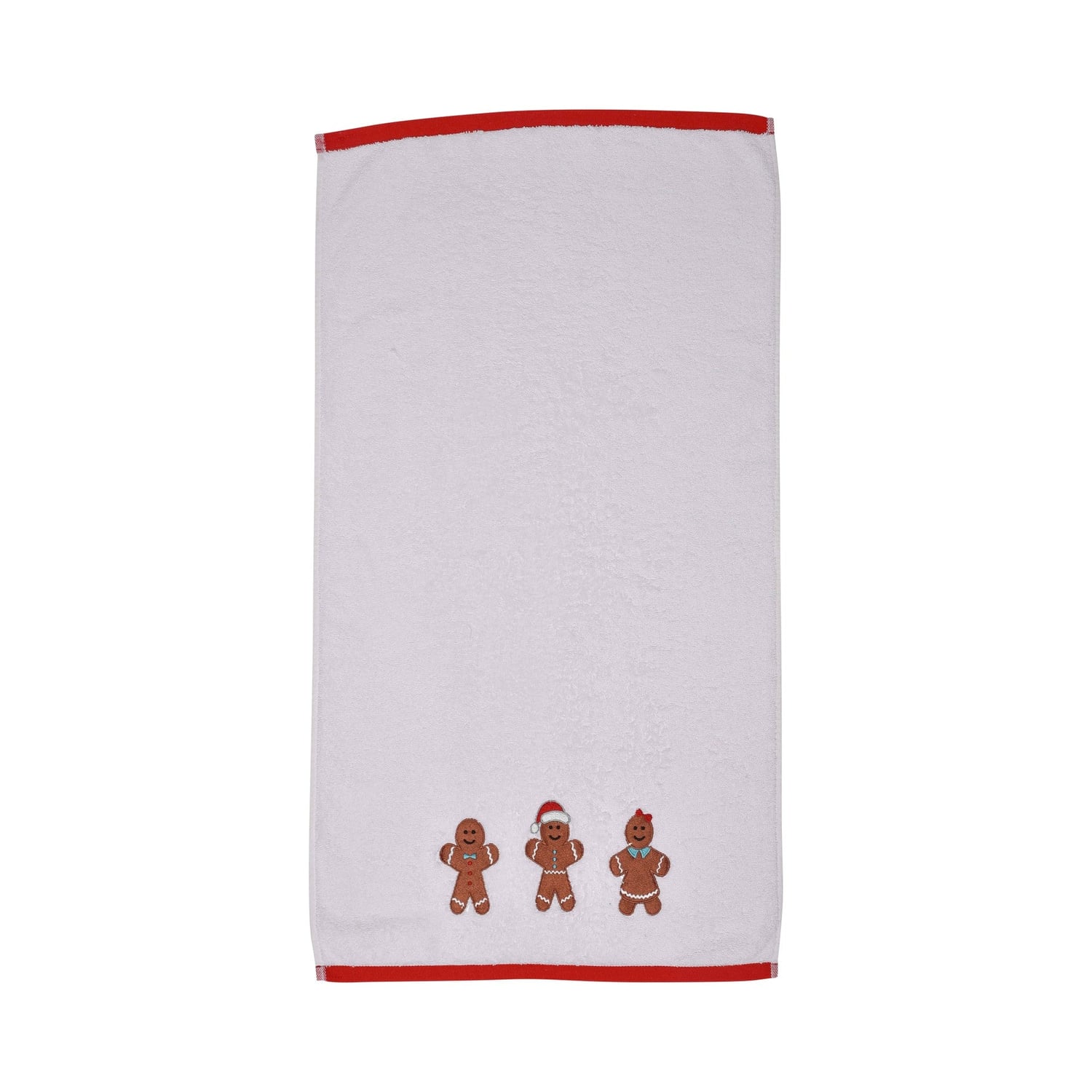 Gingerbread Festive Christmas Hand Towel Pair - Gingerbread Christmas Hand Towel 2 Pack In White 50 X 90Cm 4