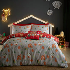 Gingerbread House Christmas Polycotton Duvet Cover Set