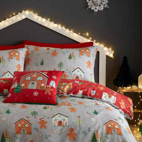 Gingerbread Man Christmas Filled Cushion - Gingerbread Man Christmas Cushion In Multicolour 43 X 43Cm 4