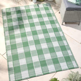 Gingham Check Pattern Outdoor Rug 120cm x 170cm