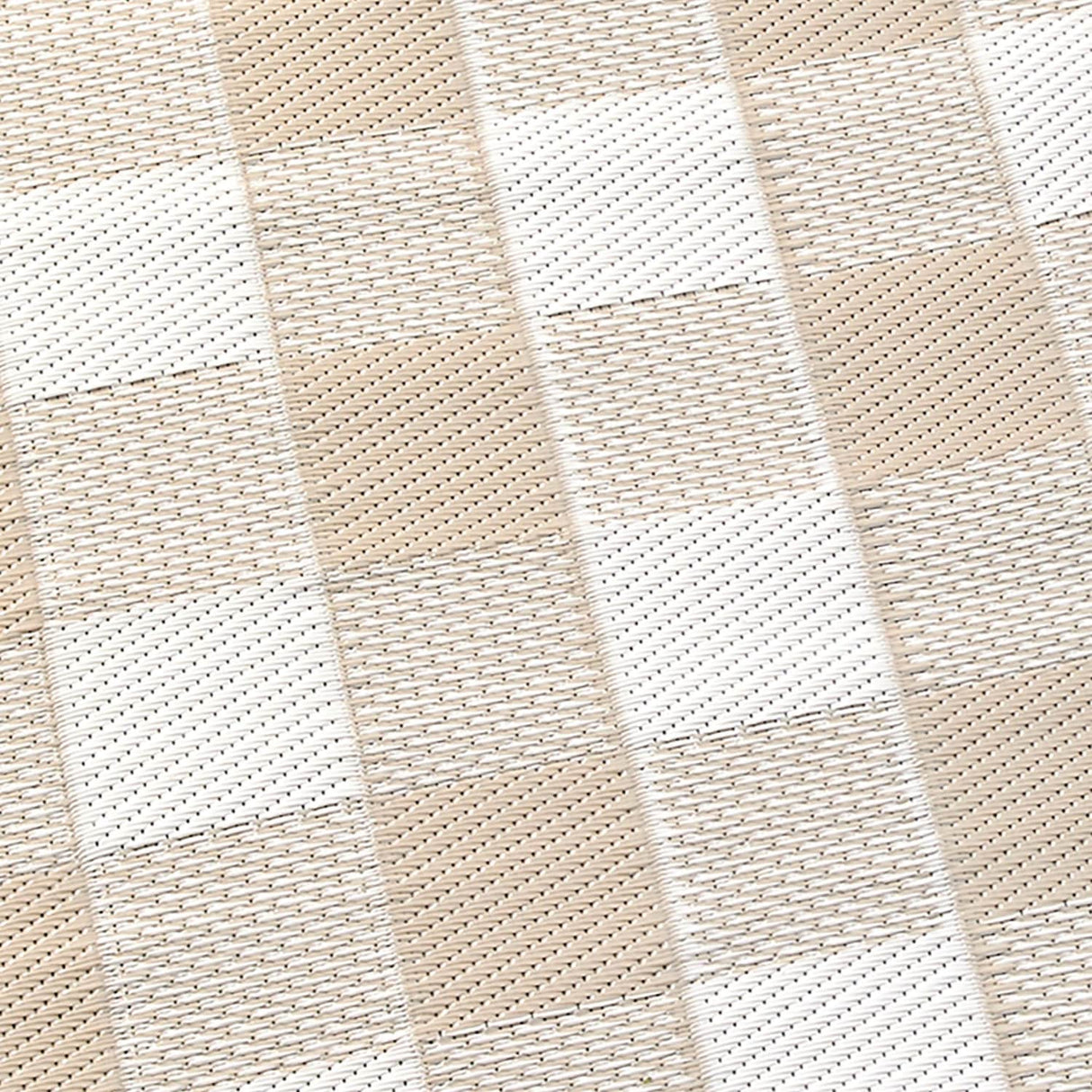 Gingham Check Pattern Outdoor Rug 120cm x 170cm - Gingham Outdoor Rug In Natural 120 X 170Cm 3