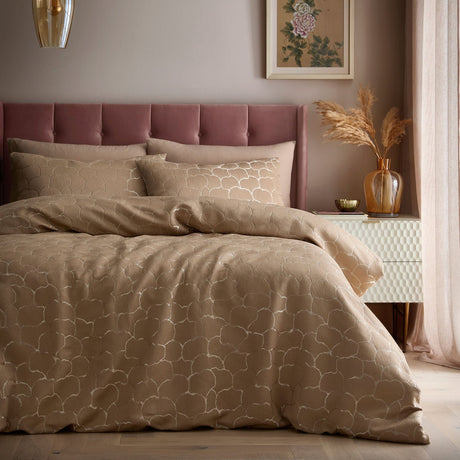 Ginko Natural Leaf Jacquard Duvet Cover Set
