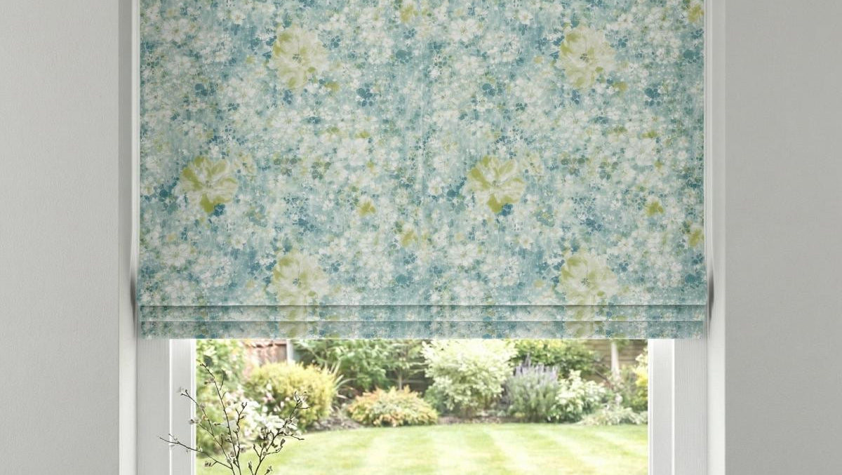 Giverny Made to Measure Roman Blind Lagoon
