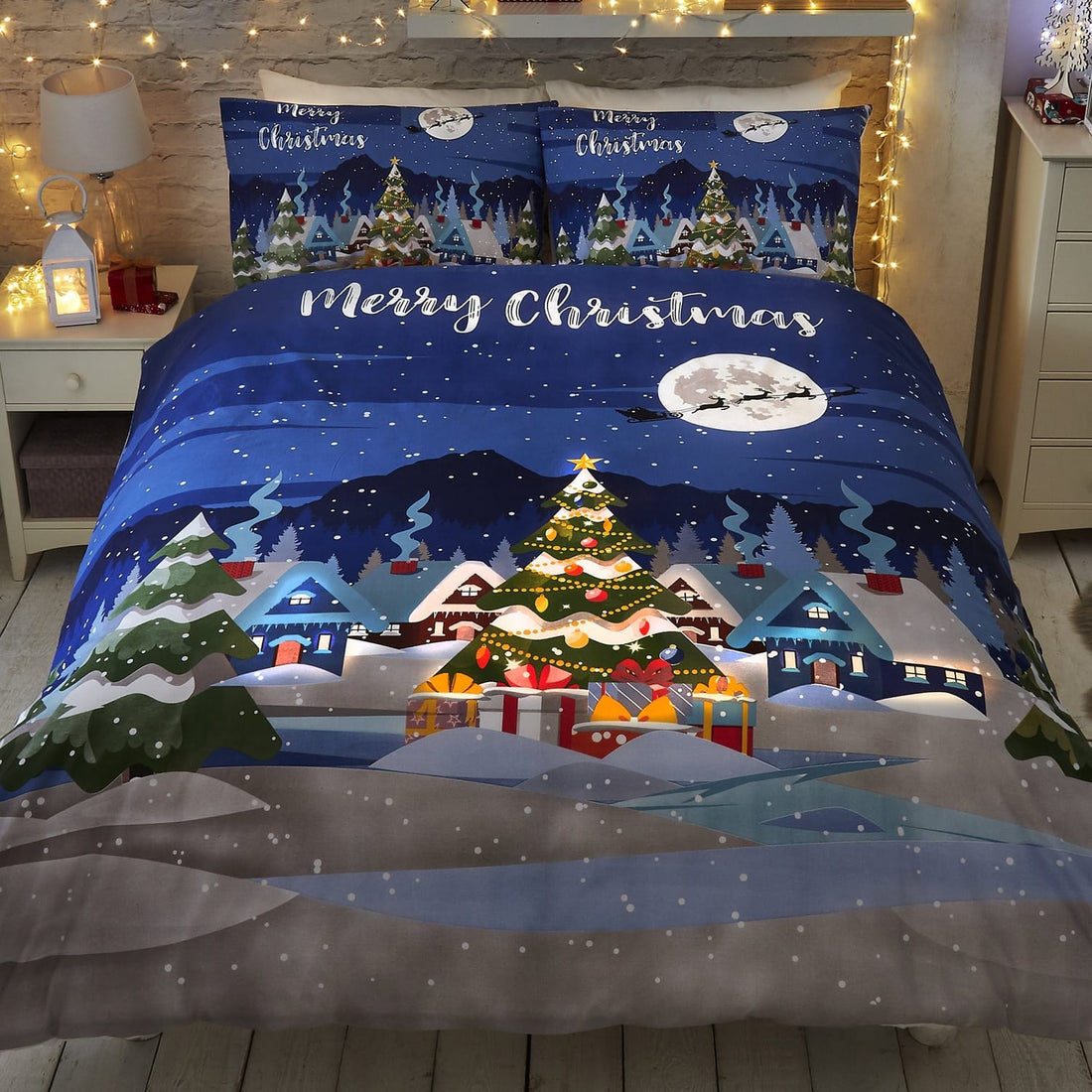 Merry Christmas Polycotton Duvet Cover Set