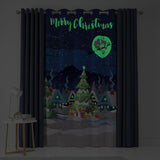 Merry Christmas Eyelet Curtain Panel Dimout Thermal - Glow In The Dark Christmas Eyelet Single Panel Door Curtain In Multicolour 4