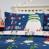 Gnome for Christmas Festive Polycotton Duvet Cover Set - Gnome For Christmas Duvet Cover Set In Navy 2