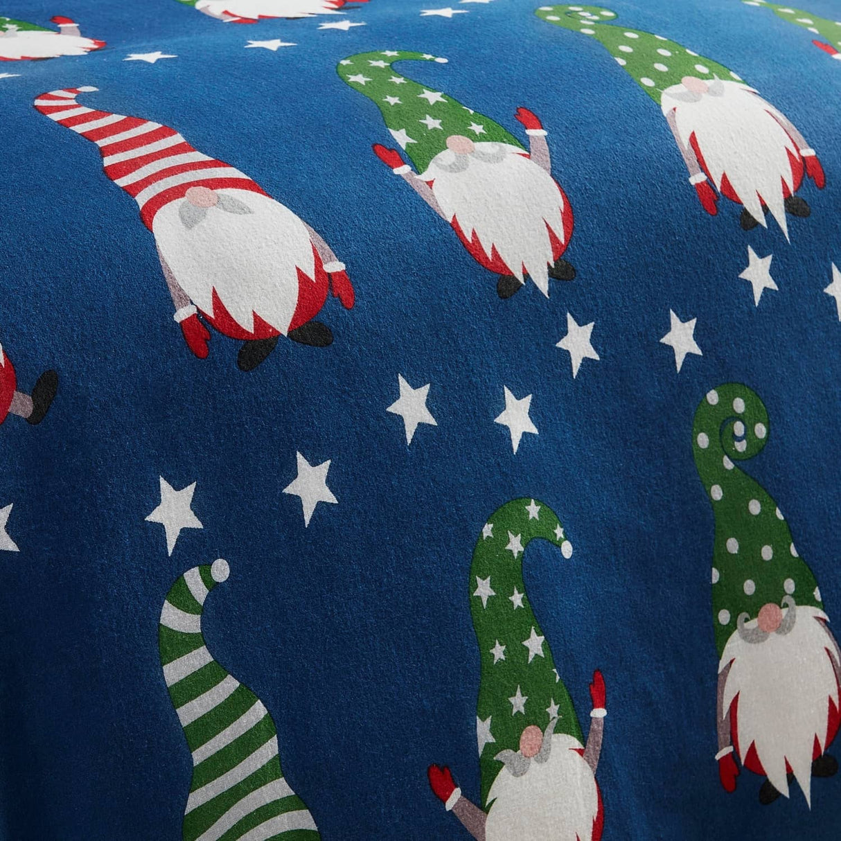 Gnome for Christmas Festive Polycotton Duvet Cover Set - Gnome For Christmas Duvet Cover Set In Navy 3