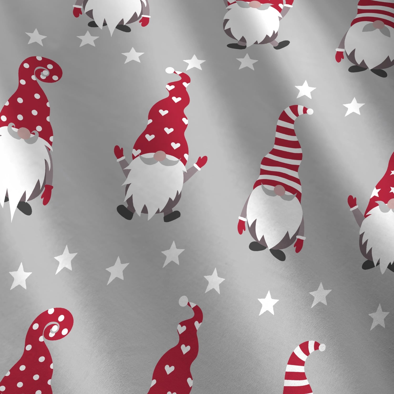 Gnome for Christmas Festive Polycotton Duvet Cover Set - Gnome For Christmas Duvet Cover Set In Silver 6