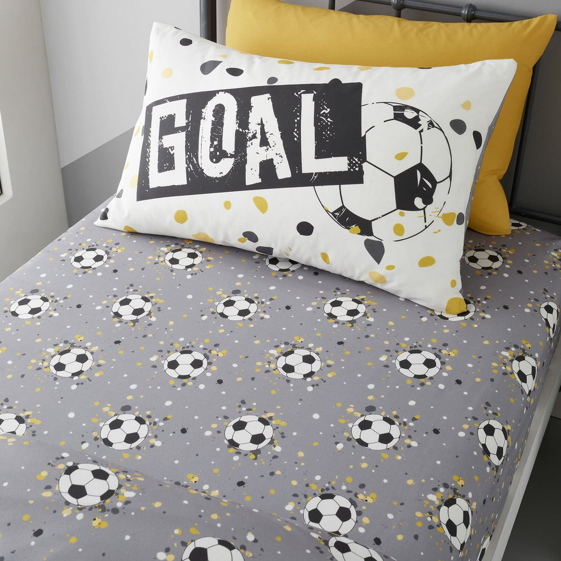 Goal Football Single Gold Fitted Sheet 25cm Deep
