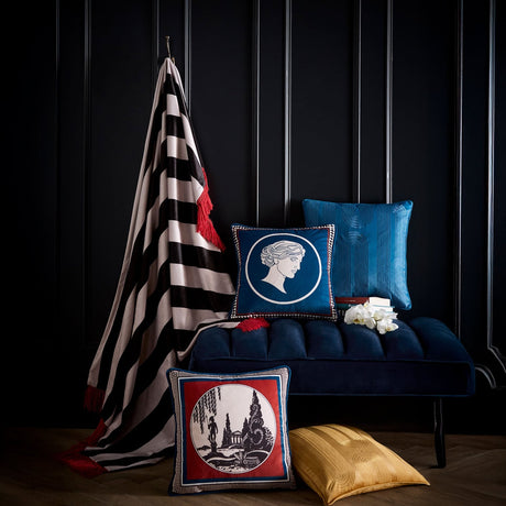 Laurence Llewelyn-Bowen Goddess Teal Grecian Print Filled Cushion - Goddess Cushion In Teal 43 X 43Cm 4