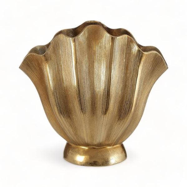 Gold Fluted Aluminium Hatton Vase 39cm