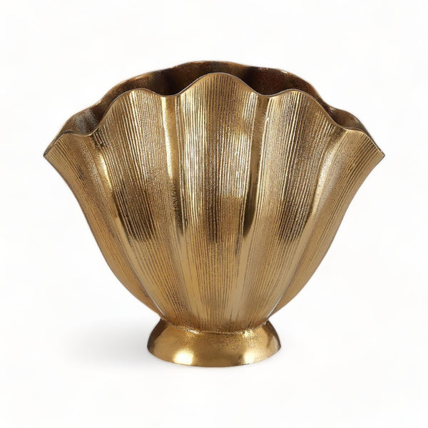 Gold Fluted Aluminium Hatton Vase 30cm