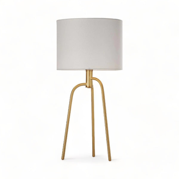 Gold Jerry Table Lamp with White Shade 50cm