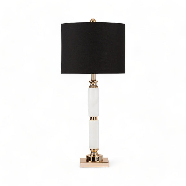 Gold Marble Effect Table Lamp 78cm