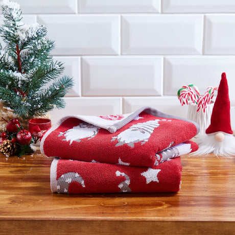 Gonks Christmas 100% Cotton Hand Towels 2 Pack 50 x 90cm - Gonks Christmas Hand Towel 2 Pack In Multicolour 50 X 90Cm 2