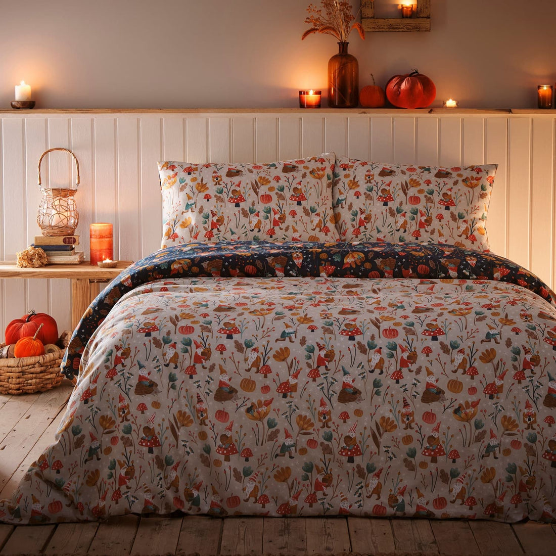 Gonks & Friends Navy Halloween Microfibre Duvet Cover Set