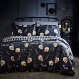 Gothic Skulls Black Polycotton Duvet Cover Set