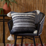 Grayson Outdoor Cushion Cover and Filled Cushion 43cm x 43cm - Black