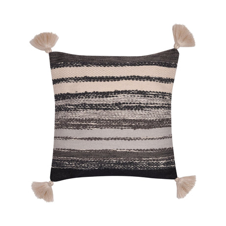 Grayson Outdoor Cushion Cover and Filled Cushion 43cm x 43cm - Black - Grayson Outdoor Cushion In Black 43 X 43Cm 2