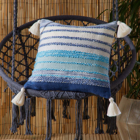Grayson Outdoor Cushion Cover and Filled Cushion 43cm x 43cm - Blue