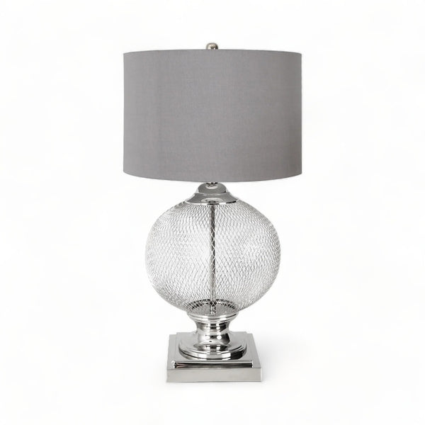 Grey Metal Cage Table Lamp 78cm