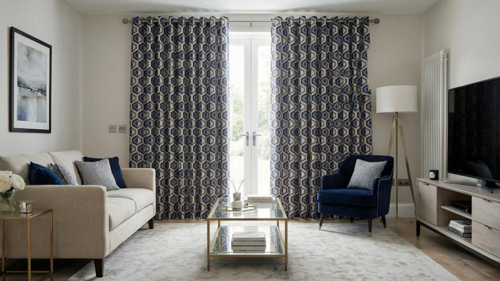 Gusta Made to Measure Curtains Navy 3