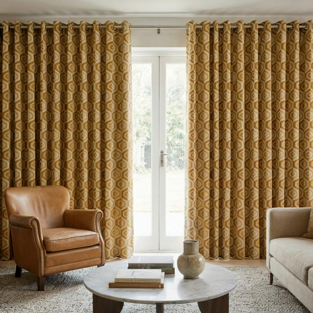 Gusta Made to Measure Curtains Ochre