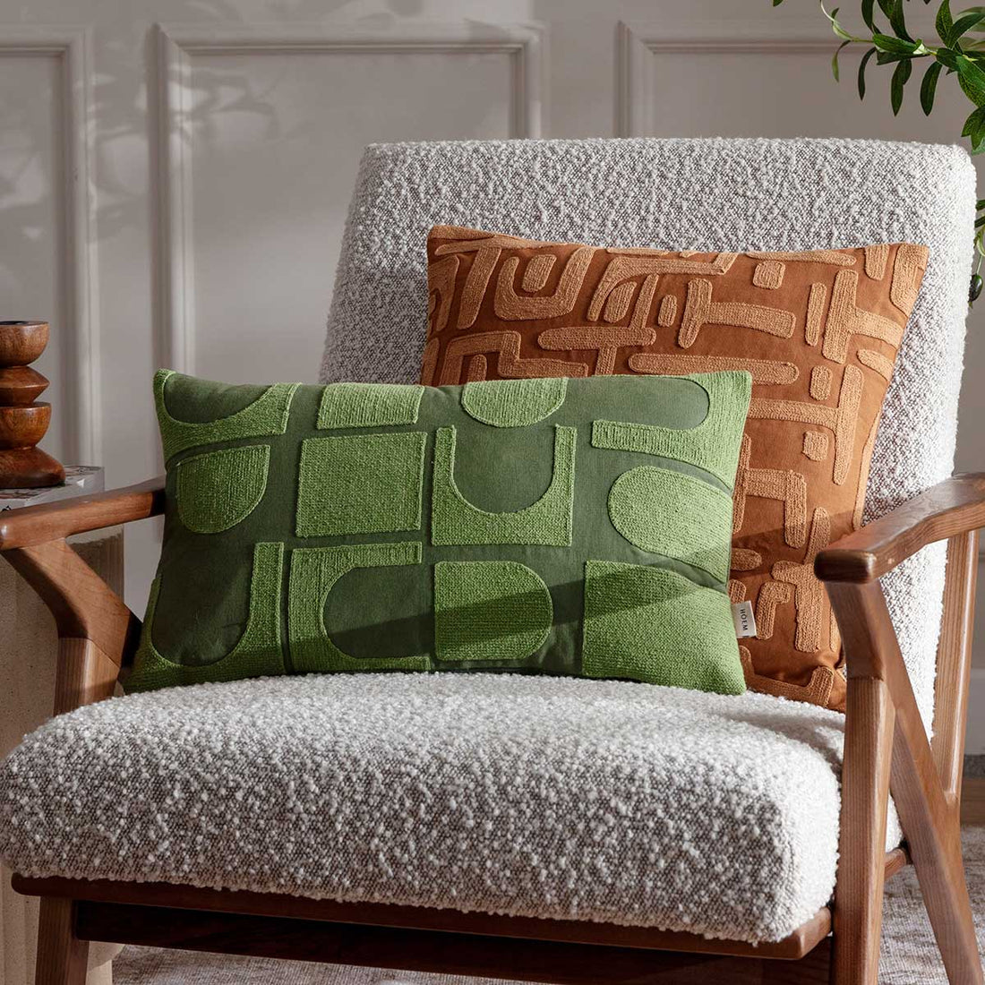 Hallam Ivy Green Cushion Cover or Filled Cushion 30cm x 50cm