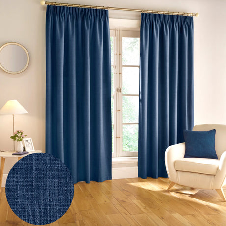 Harvard Lined Tape Top Pencil Pleat Blackout Curtains by Enhanced Living