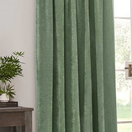 Heavy Chenille Lined Tape Top Pencil Pleat Curtains by Yard