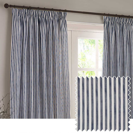 Hebden Lined Tape Top Pencil Pleat Curtains by Yard