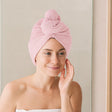 Catherine Lansfield Quick Dry Hair Turbans Pack of 2 - Pink