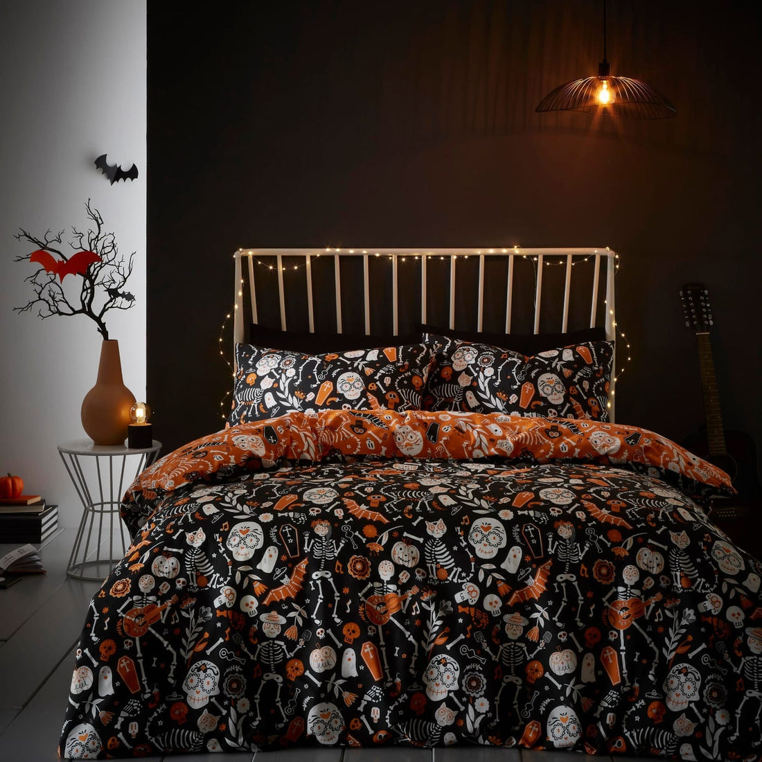 Day of the Dead Polycotton Halloween Duvet Cover Set