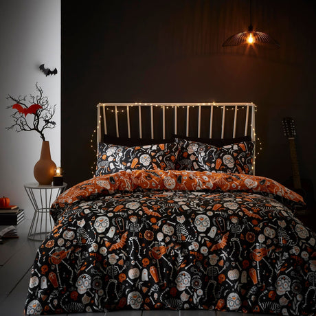 Day of the Dead Polycotton Halloween Duvet Cover Set