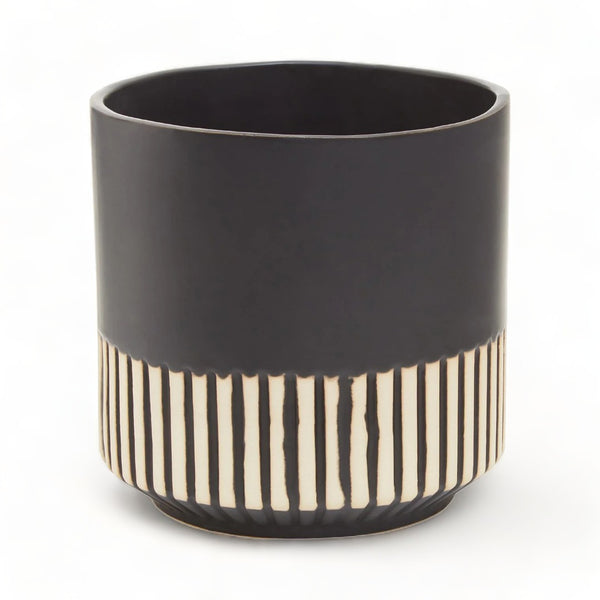 Handcrafted Black and Gold Plant Pot 15cm