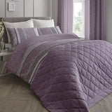 Hanworth Floral Leaf Bedspread Heather 229 x 195cm - Hanworth Bedspread In Heather 229 X 195Cm 2